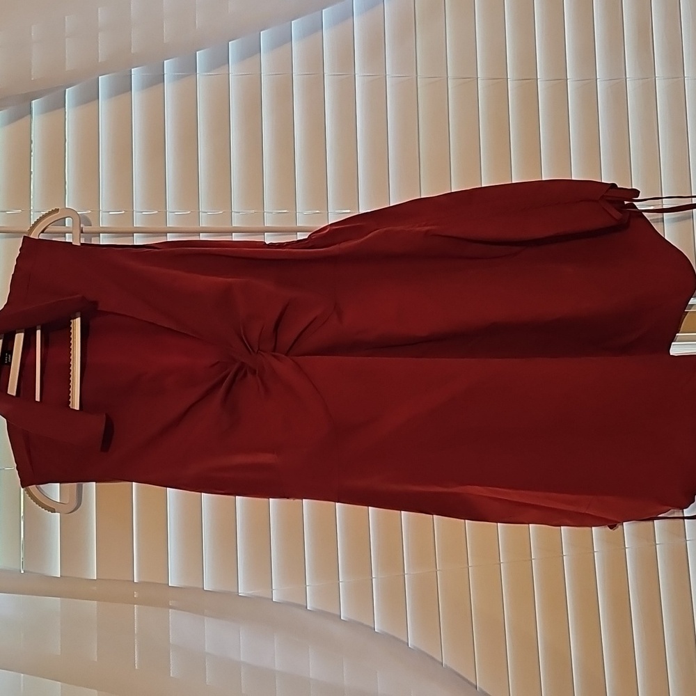 AMAZON LIKE NEW Red Mini  Dress With Adjustable Side For Lenth. SIZE LG. - Picture 2 of 4